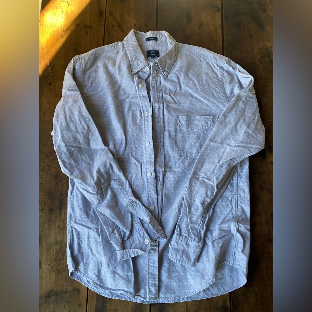 J. Crew Light Grey Textured Button-Down Shirt